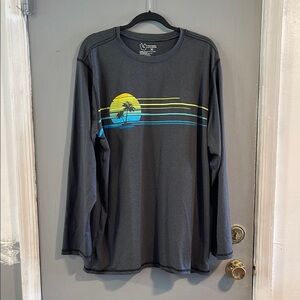 Burnside Gray and Yellow Rash Guard Men's Size‎ XL